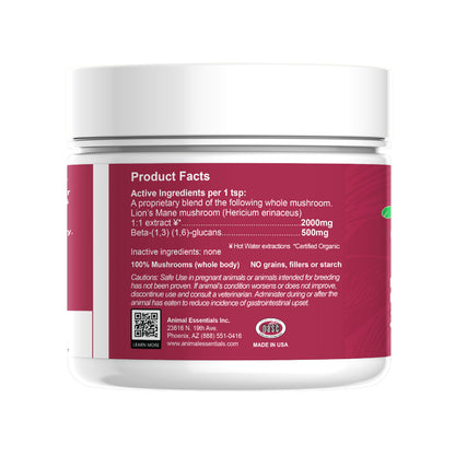 FOCUS Lion's Mane mushroom powder extract for Dogs & Cats