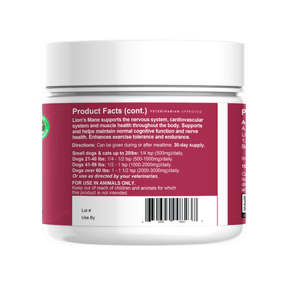 FOCUS Lion's Mane mushroom powder extract for Dogs & Cats