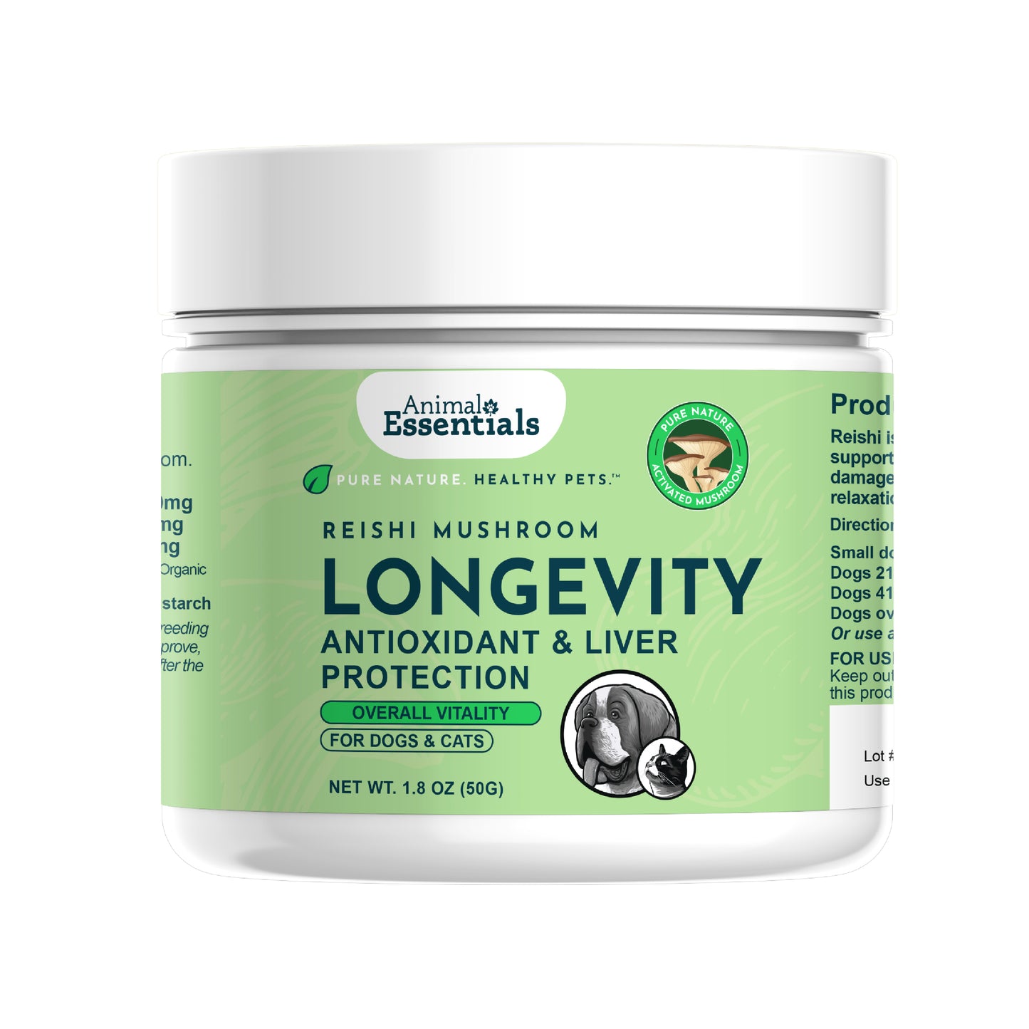 LONGEVITY - Reishi mushroom powder extract for Dogs & Cats