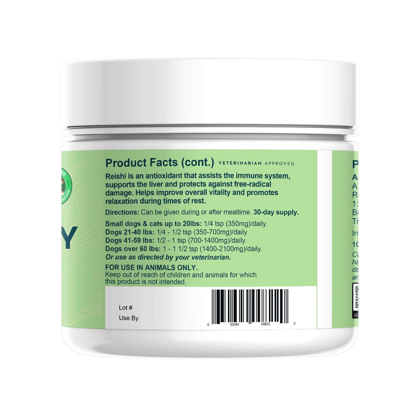 LONGEVITY - Reishi mushroom powder extract for Dogs & Cats