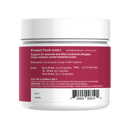 Seasonal Allergy + Quercetin herbal Support powder for Dogs and Cats
