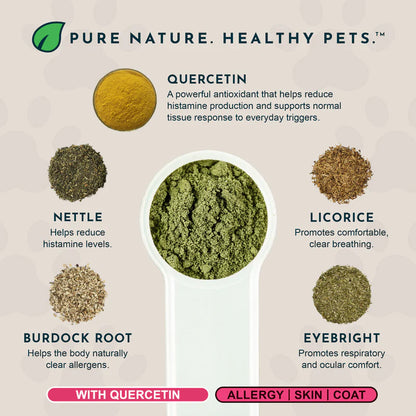 Seasonal Allergy + Quercetin herbal Support powder for Dogs and Cats